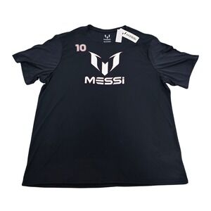 Messi Mens Official Logo‎ Number 10 Soccer T-Shirt Black Pink 3XL NWT